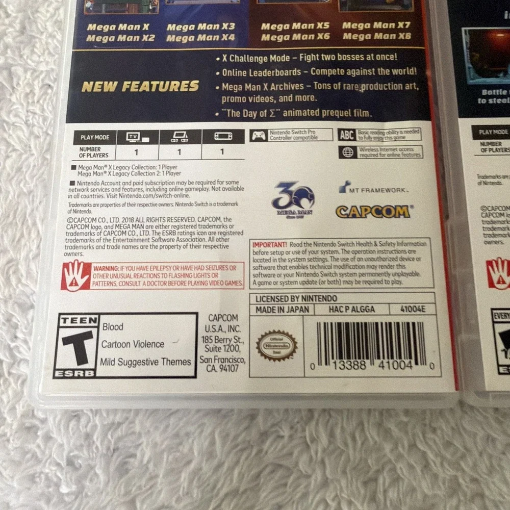 Mega Man X Legacy Collection 1 + 2 + 11 Nintendo Switch Megaman Video Game